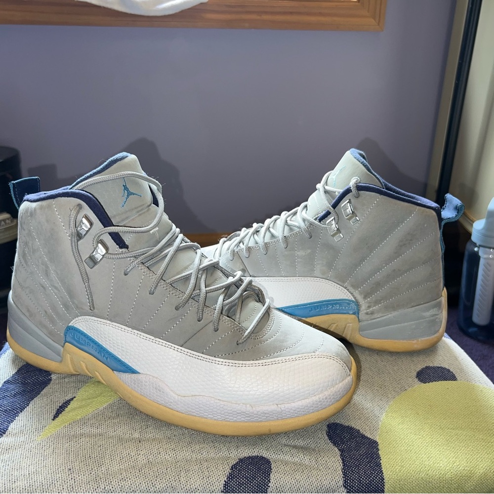Men's Jordan 12 Retro Grey University Blue Sneakers